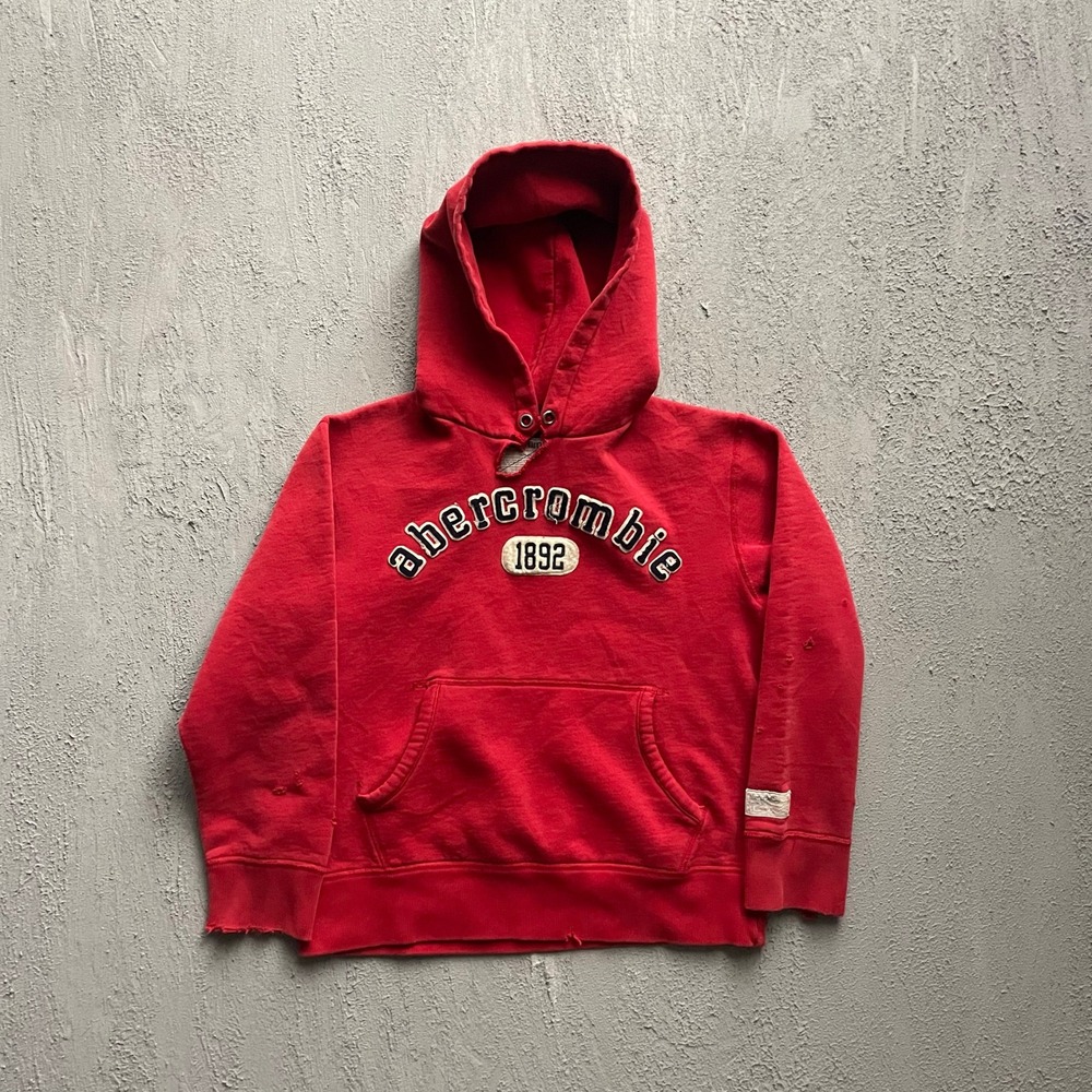 Vintage Abercrombie Hoodie Mens Medium Red 2000s